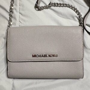 Michael Kors Light Gray Crossbody Bag Like New